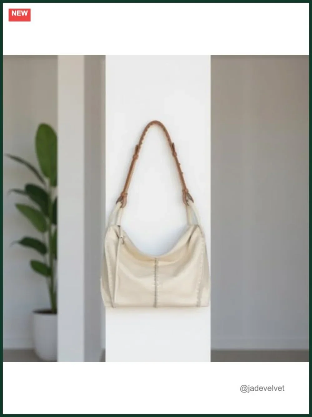 Large Hobo Purse - Premium Cowhide Leather Handbag with Zipper Pocket